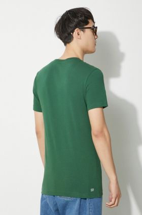 Lacoste tricou barbati, culoarea bej, cu imprimeu