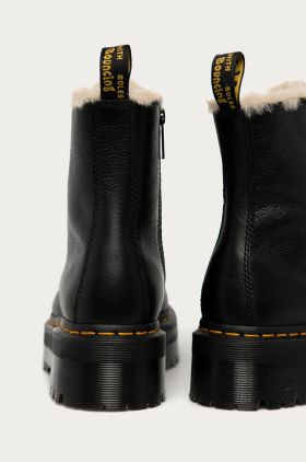 Dr. Martens bocanci de piele 25637001 Jadon Fl culoarea negru, cu platforma, izolat