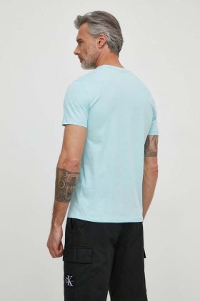 Armani Exchange tricou barbati, culoarea verde, cu imprimeu