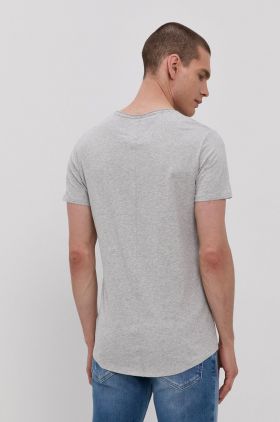 Tommy Jeans tricou bărbați, culoarea gri, melanj DM0DM09587