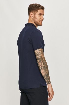 Gant Tricou Polo culoarea negru, material neted