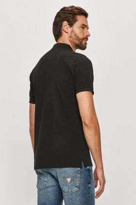 Gant Tricou Polo culoarea negru, material neted