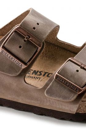 Birkenstock papuci din piele Arizona Nu 352201-Tabacco.Br