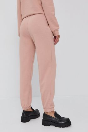 Samsoe Samsoe Pantaloni femei, culoarea roz, jogger, high waist