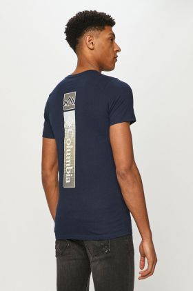 Columbia tricou din bumbac Rapid Ridge bărbați, culoarea roșu, cu imprimeu 1934824