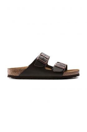 Birkenstock slapi de piele Arizona barbati, culoarea maro, 51101