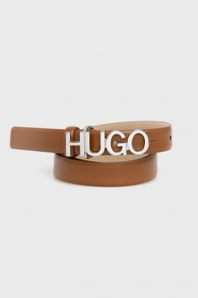 Hugo Curea de piele femei, culoarea maro