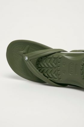 Crocs șlapi Crocband Flip bărbați, culoarea verde Espresso 207142