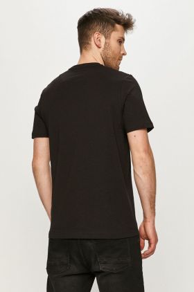 Puma tricou din bumbac bărbați, culoarea negru, uni 586668