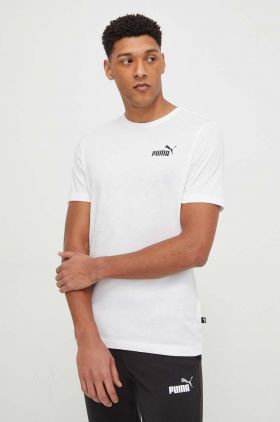 Puma tricou din bumbac bărbați, culoarea negru, uni 586668