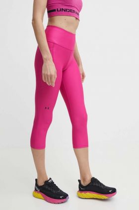 Under Armour pantaloni femei, culoarea roz, neted