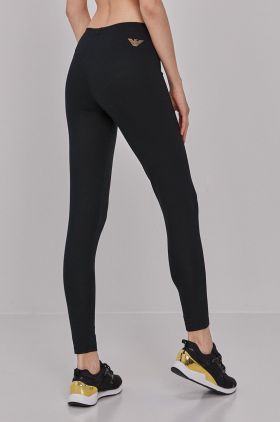 EA7 Emporio Armani Colanți femei, culoarea negru, cu imprimeu