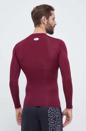 Under Armour mânecă lungă de antrenament culoarea bordo, neted