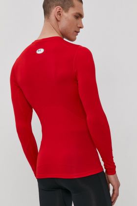 Under Armour mânecă lungă de antrenament culoarea bordo, neted