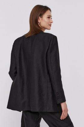 The Kooples Sacou culoarea negru, un singur rand de nasturi, material neted