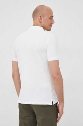 Gant polo de bumbac culoarea alb, neted