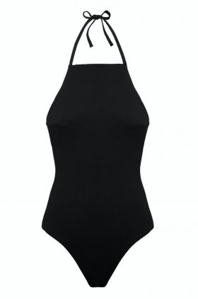 MUUV. Costum de baie Tied Halter culoarea negru, cupa moale