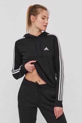 Adidas Bluză GM5582 femei, culoarea negru, material neted