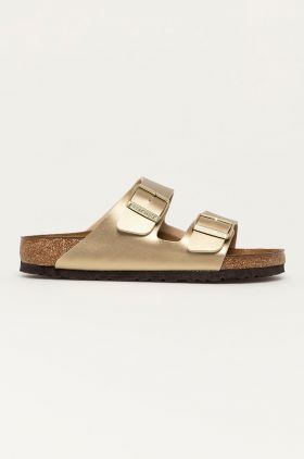 Birkenstock Papuci femei, culoarea auriu
