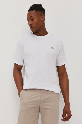 Dickies tricou bărbați, culoarea alb, material uni DK0A4XDBWHX-WHITE