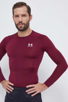 Under Armour mânecă lungă de antrenament culoarea bordo, neted