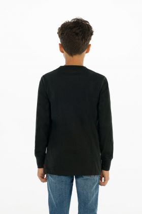 Levi's Longsleeve copii culoarea negru, cu imprimeu