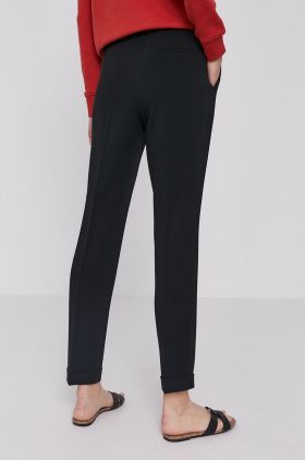 BOSS pantaloni femei, culoarea negru, model drept, high waist 50427841