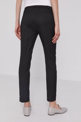 BOSS pantaloni femei, culoarea negru, model drept, high waist 50290225