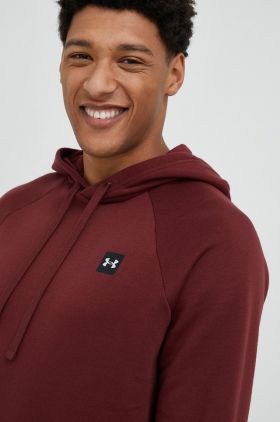 Under Armour bluză barbati, culoarea bordo, cu glugă, neted 1357092-408