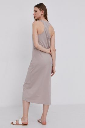 Answear Lab Rochie ECO culoarea bej, midi, model drept