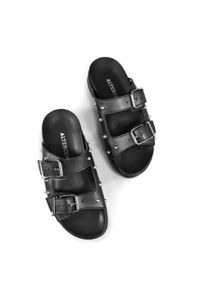 Altercore Papuci LILITH femei, culoarea negru, cu platformă