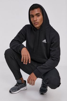 Adidas Bluză GV5294 bărbați, culoarea negru, material neted