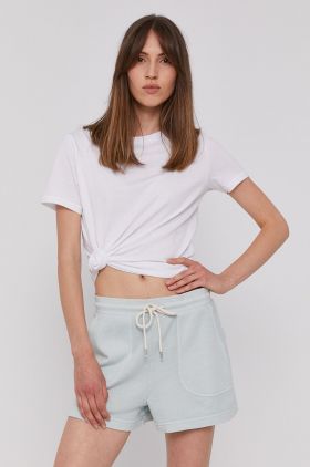 GAP Pantaloni scurți femei, culoarea verde, modelator, high waist