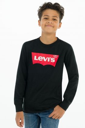 Levi's Longsleeve copii culoarea negru, cu imprimeu