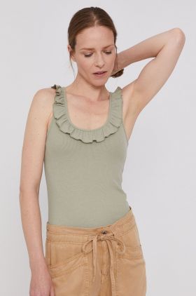 Pepe Jeans Top Dorina femei, culoarea verde