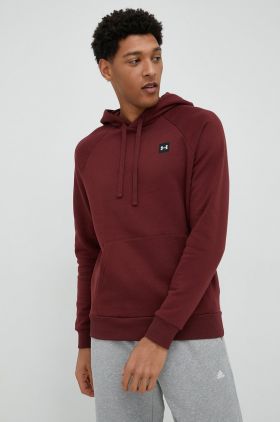 Under Armour bluză barbati, culoarea bordo, cu glugă, neted 1357092-408