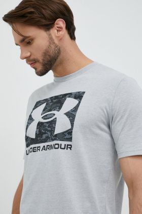 Under Armour tricou barbati, culoarea gri, cu imprimeu 1361673-369