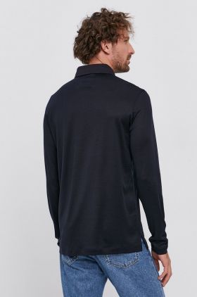 Emporio Armani longsleeve barbati, culoarea gri, neted