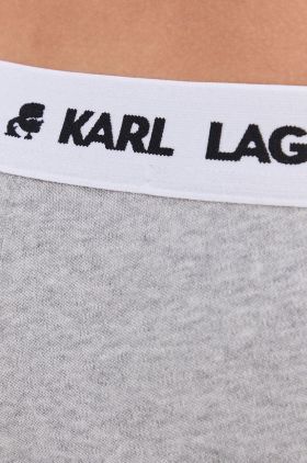 Karl Lagerfeld Pantaloni de pijama bărbați, culoarea gri, material neted