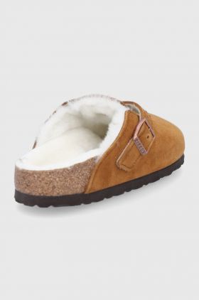 Birkenstock Papuci din piele întoarsă culoarea maro