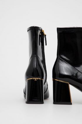 Tory Burch Cizme de piele femei, culoarea negru, cu toc drept