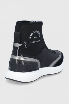 Karl Lagerfeld Pantofi culoarea negru, cu toc plat