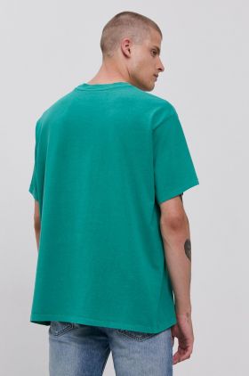 Levi's Tricou din bumbac culoarea verde, cu imprimeu