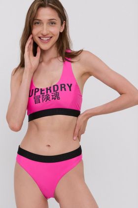 Superdry Sutien de baie culoarea roz, cupa moale