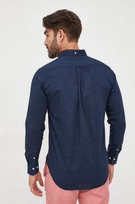 Gant camasa barbati, culoarea negru, cu guler button-down, regular
