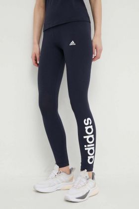 adidas colanți H07781 femei, culoarea bleumarin, cu imprimeu H07781