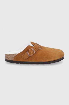 Birkenstock Papuci din piele întoarsă culoarea maro