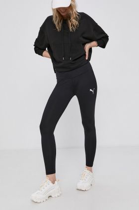 Puma Colanți 586859 femei, culoarea negru, material neted