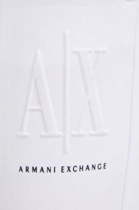 Armani Exchange pantaloni femei, culoarea violet, neted