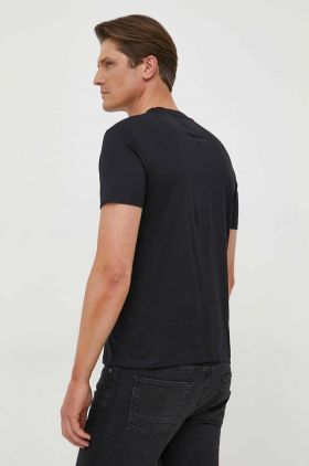 Emporio Armani tricou din bumbac culoarea negru, cu imprimeu